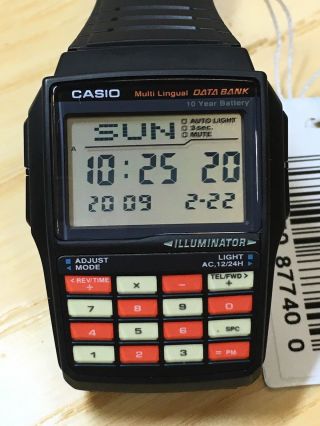 rare vintage casio DATABANK DBC - 32 DBC - 32C calculator watch NOS HTF 3