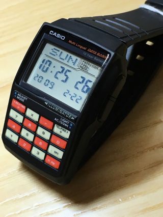 rare vintage casio DATABANK DBC - 32 DBC - 32C calculator watch NOS HTF 4