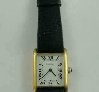 Vintage Cartier Gold - Plated Watch Hand Wound Cartier Band