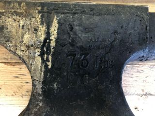 RARE Antique Vintage Sweden Blacksmith Anvil 73 LBS,  Hardy Hole 7