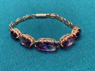 Antique Victorian 9ct Rose Gold Amethyst Bracelet