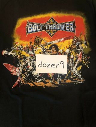 Bolt Thrower War Master Vintage 1991 Tour Long Sleeve Shirt Morbid Angel Carcass