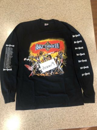 Bolt Thrower War Master Vintage 1991 Tour Long Sleeve Shirt Morbid Angel Carcass 3