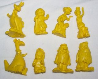 Diener Erasers Complete Set Of Flintstones Fred Barney Pebbles Vintage Yellow