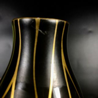 Austrian Wien Augarten Black & Gold Porcelain / Ceramic Vase 3 1/2 