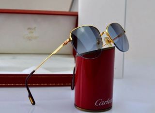 Vintage Cartier Sunglasses Montaigne Gold Lunette Brille Sunglasses Nos Occhiali