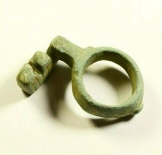 Rare Ancient Roman Bronze Key Ring : 1st - 3rd Century Ad