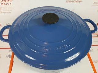 Le Creuset Vintage Blue Enamel Round Dutch Oven Pot 7.  25 Qt 28 3