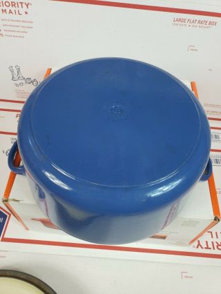 Le Creuset Vintage Blue Enamel Round Dutch Oven Pot 7.  25 Qt 28 7