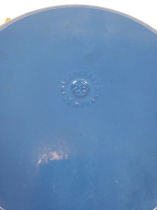 Le Creuset Vintage Blue Enamel Round Dutch Oven Pot 7.  25 Qt 28 8