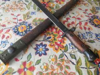 P1907 Enfield Bayonet Gri Mkii 1942 Manufacture With Scabbard