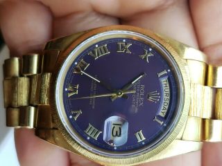 Rare Purple Rolex Day - Date President 18k Gold Ref 18078 2