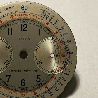 Vintage REX multicolor chronograph dial for caliber Valjoux 23 - 40 ' s 3