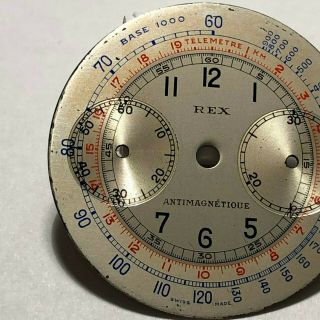 Vintage REX multicolor chronograph dial for caliber Valjoux 23 - 40 ' s 4