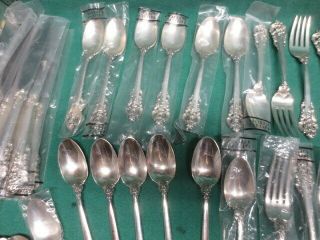 61 Piece Set of Wallace Grande Baroque Sterling Silver Flatware 6