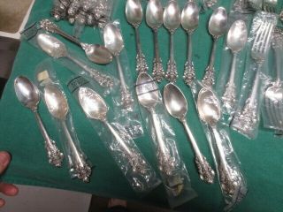 61 Piece Set of Wallace Grande Baroque Sterling Silver Flatware 7