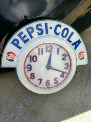 Vintage Pepsi Neon Clock.