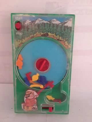 1976 Tomy Pocket Game Fishing Handheld Travel Game Windup Fishing Toy