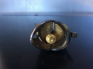 vintage cast brass Roman Gladiator Helmet Dinner Bell Trojan Snake 5