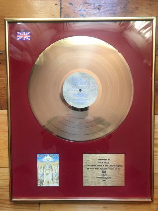Rare Iron Maiden " Powerslave " Gold Vinyl Disc