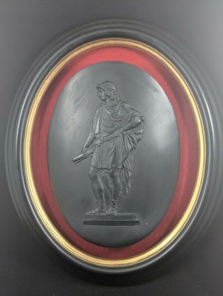 Antique Incredibly Rare Alexander The Great Wedgwood Basalt Wall Framed Plaque