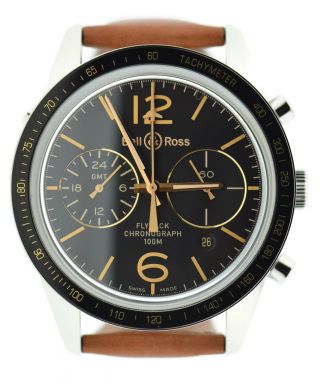 Bell & Ross Vintage Flyback GMT Chronograph Steel Watch BRV126 - FLY - GMT/SCA 2