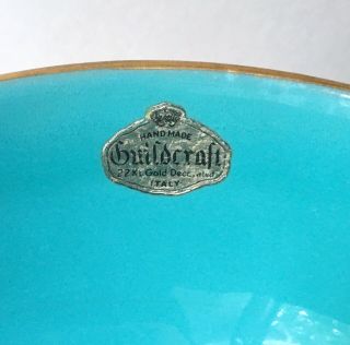 Vintage Bitossi Pottery White Gold & Turquoise Seta Compote Bowl,  1950s Italy 7