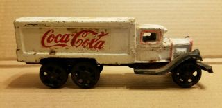 Antique Vintage 7.  5 " Long Cast Iron Toy Coca - Cola Truck Mold 1 W/ Moving Wheels