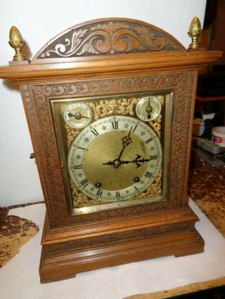 Antique - Winterhalder & Hofmeier - Oak - 1/4 Striking - Bracket Clock - To Restore - T442