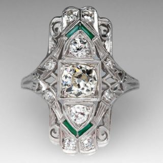 Certified Art Deco Vintage Antique Ring 2.  75ct Round Cut Diamond 14k White Gold