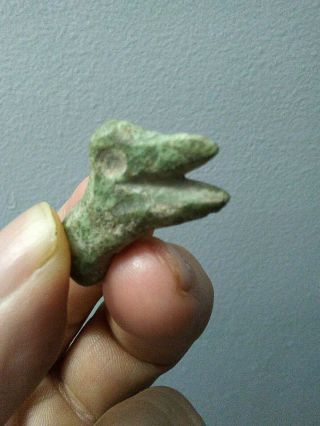 Pre Columbian Jade Bird Head Bead Mexico Authentic