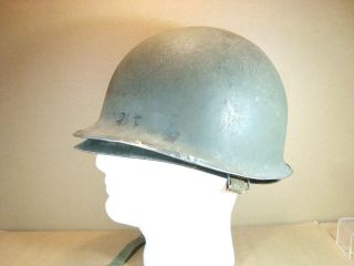 Ww2 Us Army M1 Helmet Front Seam Swivel Bales Westinghouse 100 Fiber Liner