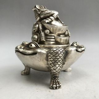 Chinese Tibet Silver Hand - Carved Kim Min Ingots Incense Burner W Xuande Mark