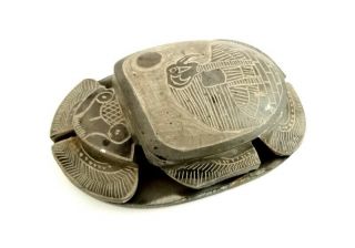 Rare Horus Scarab Egyptian Ancient Bead Beetle Egypt Antique Carved Steatite