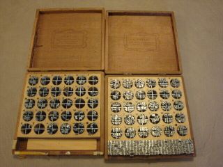 2 Vintage Boxes KINGSLEY Stamping Machine Hot Foil STAMPS Roman & Old English 2