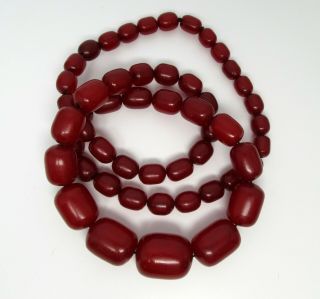 Vintage Cherry Bakelite Amber Faturan Prayer Beads Necklace 147 Grams N816