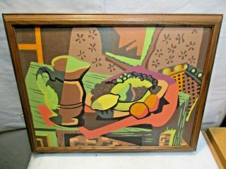 Vintage Abstract Still Life The 1st Craft Master Paint By Number Painting,  Frame