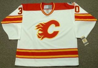 MIKE VERNON Calgary Flames 1989 CCM Vintage Throwback Home NHL Hockey Jersey 2