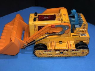 Tin Litho Battery Operated Steam Shovel Dozer Made In Japan Ky
