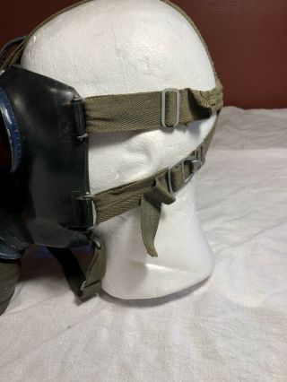 German WW2 M38 Gas Mask In Great Shape,  Made By BMW With Rare Blue Parts 4