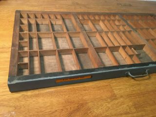 Vintage Wooden Printers Drawer Tray Wall Display Rack Letterpress Hamilton E 5