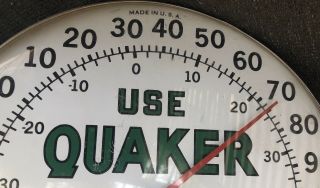 12  Use Quaker State Motor Oil Vintage Advertising Thermometer 3