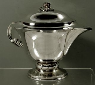 Mexican Sterling Tea Set c1950 Conquistador - Jensen Style 4
