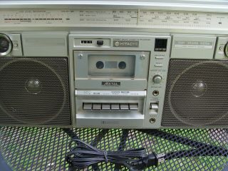 VINTAGE RARE HITACHI BOOMBOX MODEL TRK - 8290H AM FM CASSETTE RECORDER 7