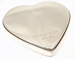 Rare Vintage Tiffany & Co.  925 Sterling Silver Purse Heart Mirror ITALY w/pouch 5