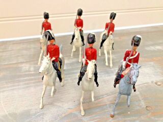 6 Vintage Britains Royal Scots Guard On Horseback Lead Soldiers