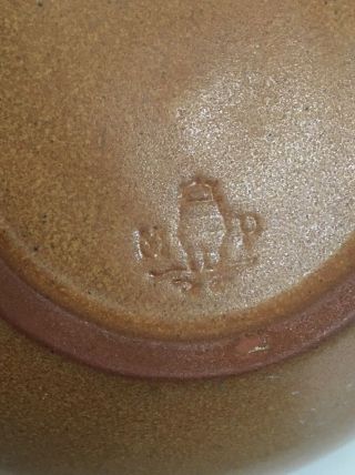 Vintage Marblehead Pottery Brown Mottled Mission Bowl Arts & Crafts 8” 3