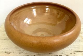 Vintage Marblehead Pottery Brown Mottled Mission Bowl Arts & Crafts 8” 5
