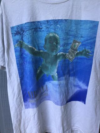 Vintage 1992 Nirvana Nevermind Shirt Official M Anvil 2 - Sided Tracklist Rare 2