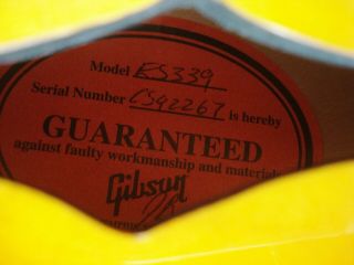 GIBSON CUSTOM SHOP ES - 339 2008 Electric Guitar w/ Case - Rare 7